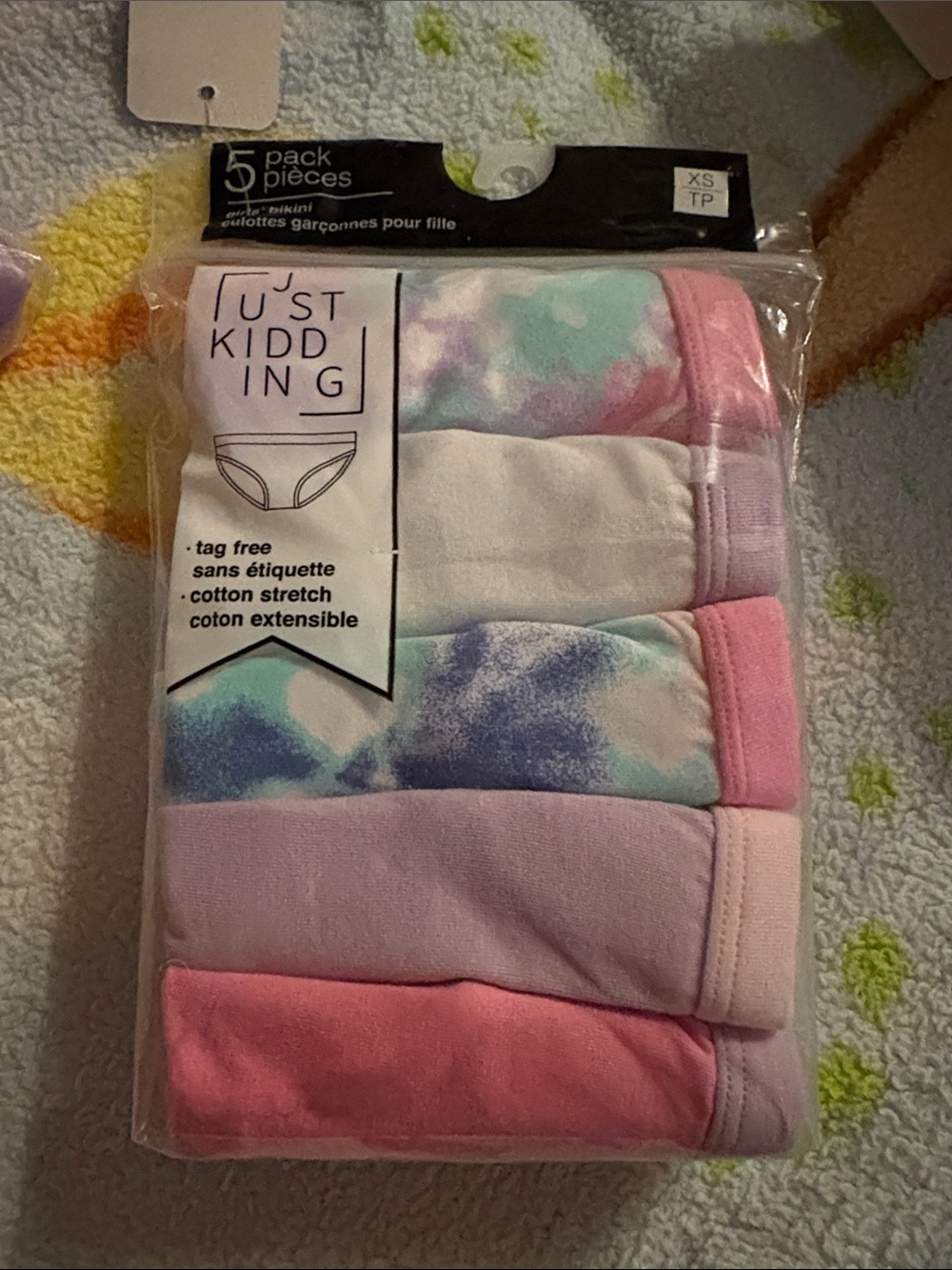 Girls' 5-Pack Cotton Stretch Briefs - Pink & Pastel Tie-Dye